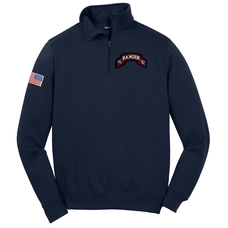 75th Ranger Regiment 1 4 Zip Sweatshirt S Navy Blue